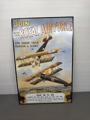 Join the Royal Air Force METAL SIGN AAA Sign Co.British German Airplane P0