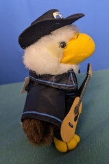 Guitar Slinging Cowboy Hat Eagle 6” USPS Postal Plush Collectible Beanie Belly
