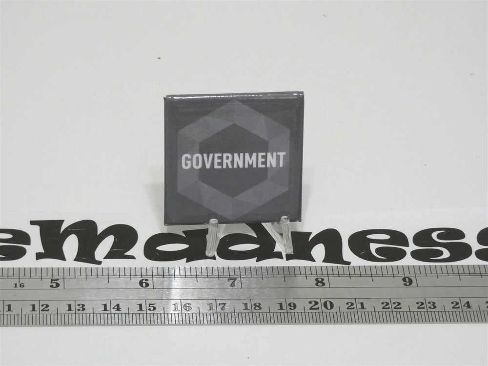 Gray Square «Government» Button Pin Back 1.5″x1.5″ Cerner Healthcare