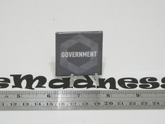 Gray Square «Government» Button Pin Back 1.5″x1.5″ Cerner Healthcare