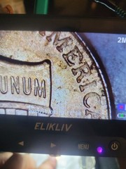 2003 Struck Through Grease Error Penny Also L Missing In Liberty under scope.