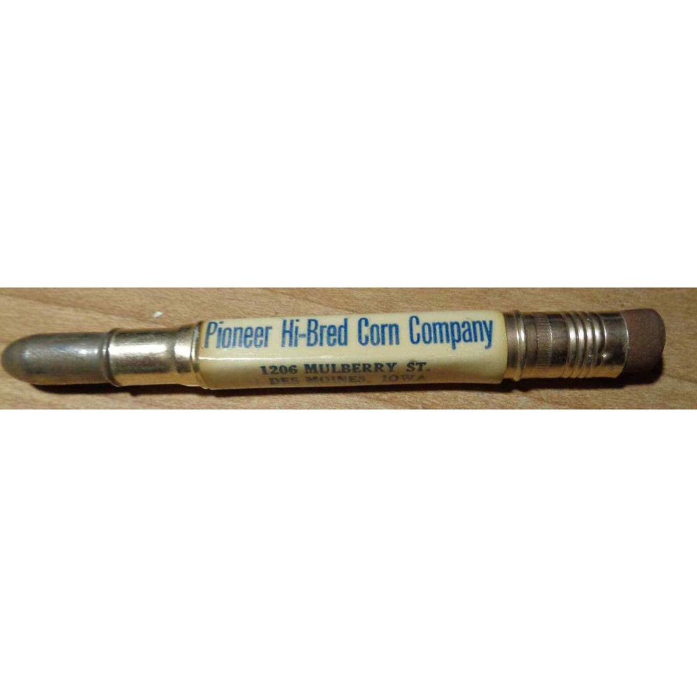 Vintage Celluloid Bullet Pencil – Pioneer Hi-Bred Corn Company – Des Moines,Iowa