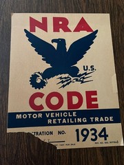 1934 Blue Eagle NRA- National Recovery Admin Sign Advertising Retail – DepresERA