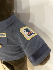 1986 plush Patriot Teddy Bear U.S. Mail letter carrier 20″ USPS With Tags