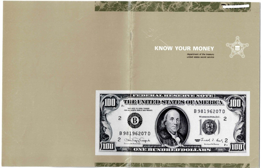 Know Your Money Booklet US Treasury Department Secret Service 1991 VTG Pics Info
