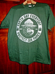 Smokey Bear Teeshirt: Defund DOGE, Earth Day Everyday, Protect our Parks, XL
