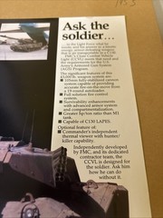 Vintage FMC C130 Close Combat Vehicle Light Tank Brochure US Army AGS Program
