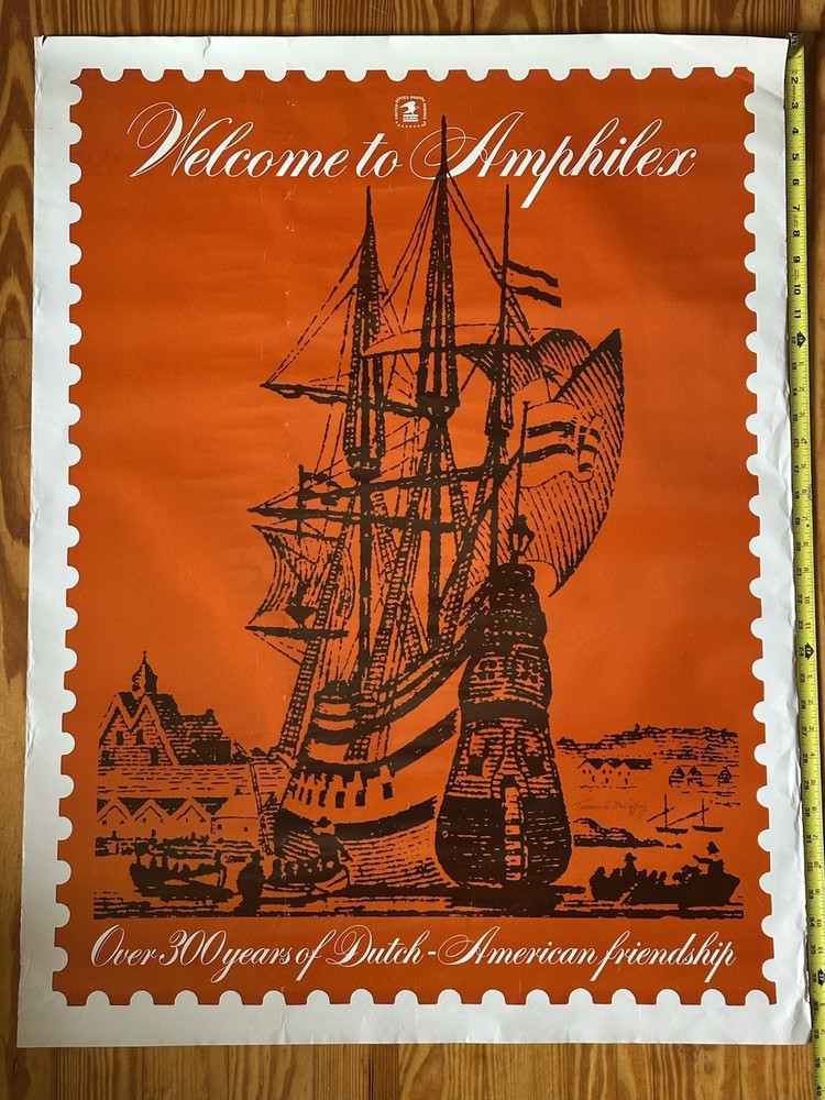 Original Large USPS US Post Office Stamp Poster Terrence McCaffrey Signed Rare