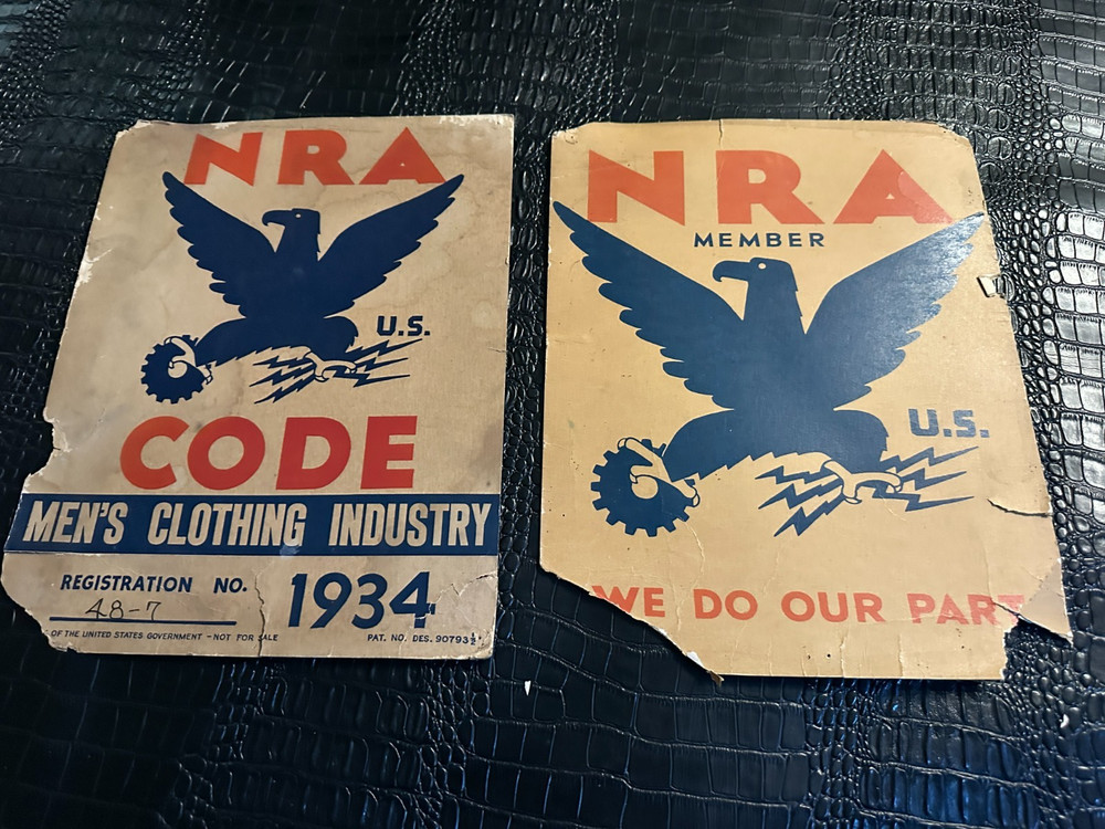 1934 NRA Code Bankers Poster Pre-WWII FDR Roosevelt (LOT OF 2) S3