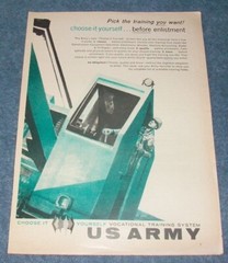 1959 United States Army Vintage Recruitment Ad «Pick The Training You Want!»