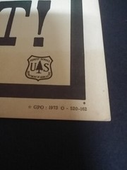 Colorful Old 1973 Forest Service Sign WANTED Your Campfire Dead-Out