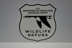 WILDLIFE REFUGE US DEPARTMENT OF AGRICULTURE SIGN ENAMEL COAT 14″ BY 14″