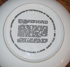 Land of Lincoln Illinois Art Collector Plate Postmaster Convention Chicago USA