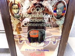 Vtg 1980 STROHS BEER National Republican Convetion Frame Advertising Bar Mirror