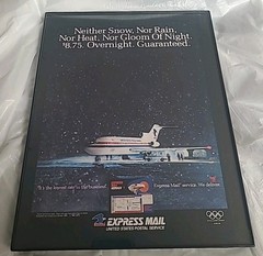 United States Express Mail Service Print Ad Framed 1990 8.5X11