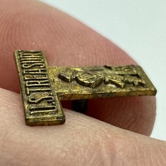 WWI Era US Treasury Minuteman T Shaped Gold Tone Lapel Pin United States
