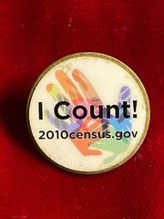I Count 2010 Census Dot Gov Tie Lapel Pin Rainbow Hand 1″ Made USA
