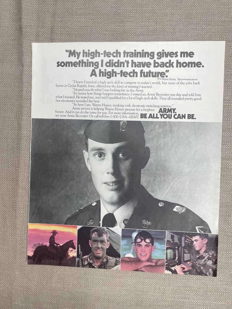 U.S. Military Recruitment Army Be All You Can Be 1985 Magazine Advertisement