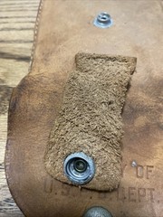 Vintage PROPERTY OF U.S.P.O. Brown Leather Mail Carrier Pouch 6″x4″