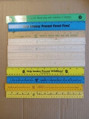 Vintage Smokey The Bear Ruler Lot of 11 Wood Plastic Fre Shipping