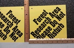 Lot Of 2 Forest Research Area Please Do Not Disturb Metal Sign Cabin Trail Camp