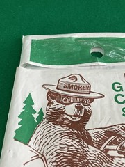 Original Plastic SMOKEY THE BEAR LITTER Bag 1960s GREEN CLEAN SCENE Trash Sack