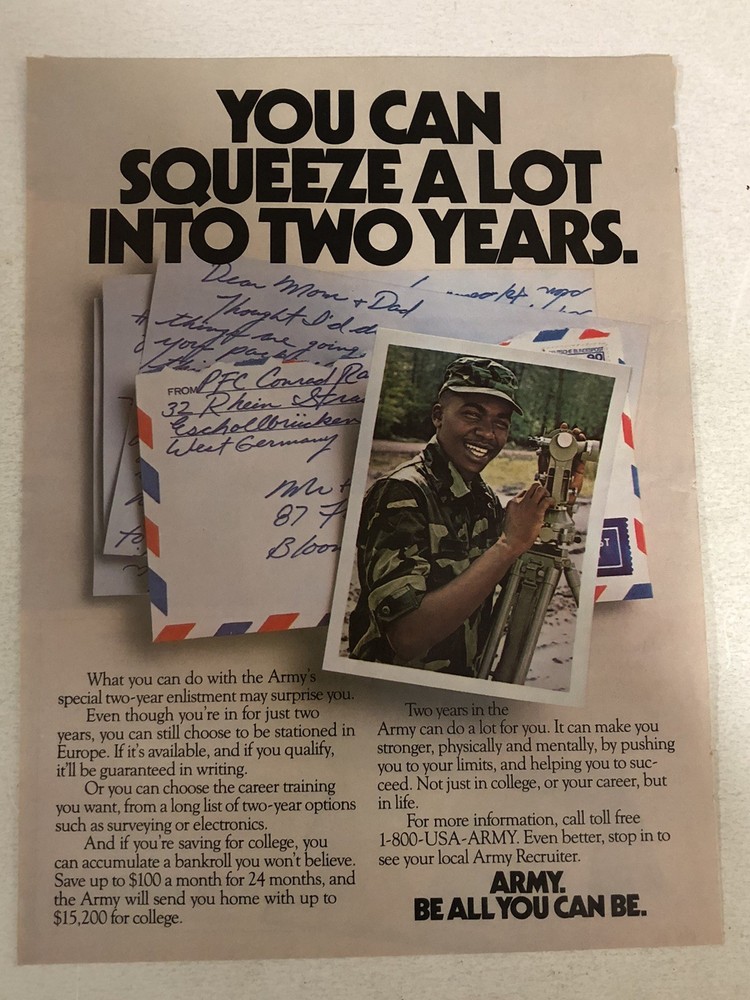 1985 US Army Vintage Print Ad Advertisement pa13