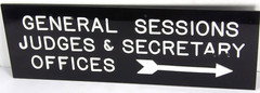 Vtg General Sessions Court Wall Sign 1970s Judges/Secretary Offices Knoxville TN
