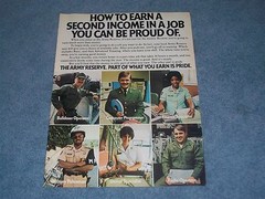 1975 Army Reserve Vintage Ad «How to Earn A Second Income….»