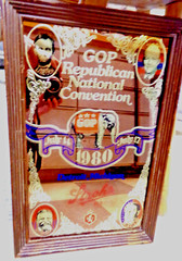Vtg 1980 STROHS BEER National Republican Convetion Frame Advertising Bar Mirror