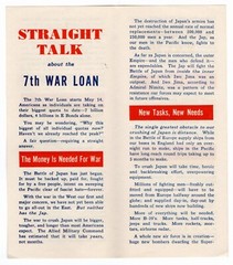Brochure, STRAIGHT TALK ABOUT THE 7th WAR LOAN, U.S. Treasury Dept., 1945