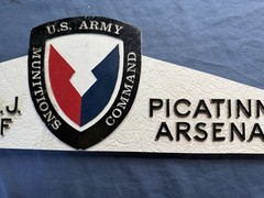 Vtg Picatinny Arsenal Metal Sign (3lbs) Dover NJ Munitions Command