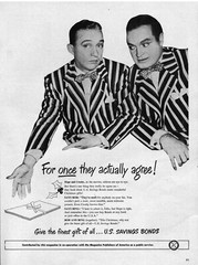 1942 Bob Hope Bing Crosby WWII Vintage Print Ad US Savings Bonds Bow Ties