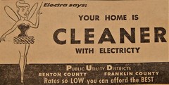 Vintage Advertisement, WA, 1956, Public Utility District, Electricity Is Cleaner