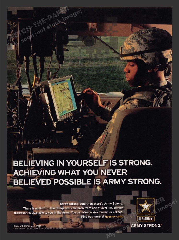 2008 U.S. Army Sergeant James Jamerson Print Advertisement Ad