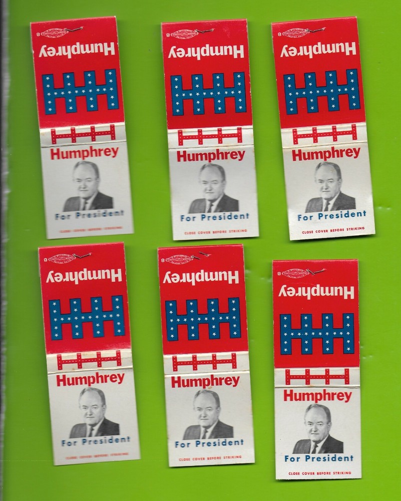 1960s Match Book … Humphrey for President «Some men talk of change» Lot of 6