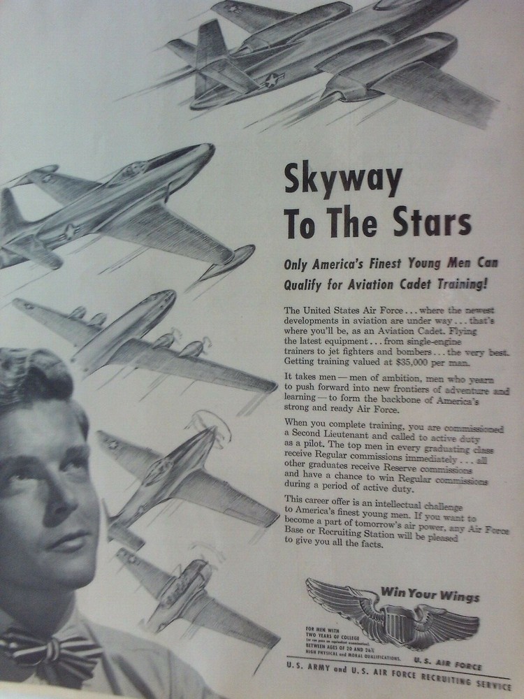 AIRPLANE 1948 U.S. ARMY RECRUITING Laminated Print Ad
