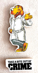 Vtg 1980s McGruff The Crime Dog Wooden Refrigerator Magnet Set NOS New MIB