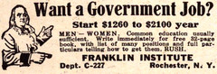 Franklin Institute Government Jobs Rochester NY Salaries Vintage Print Ad 1935