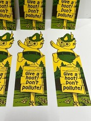 Vtg Woodsy The Owl Give A Hoot Don’t Pollute! Book markers lot of 10 collectible