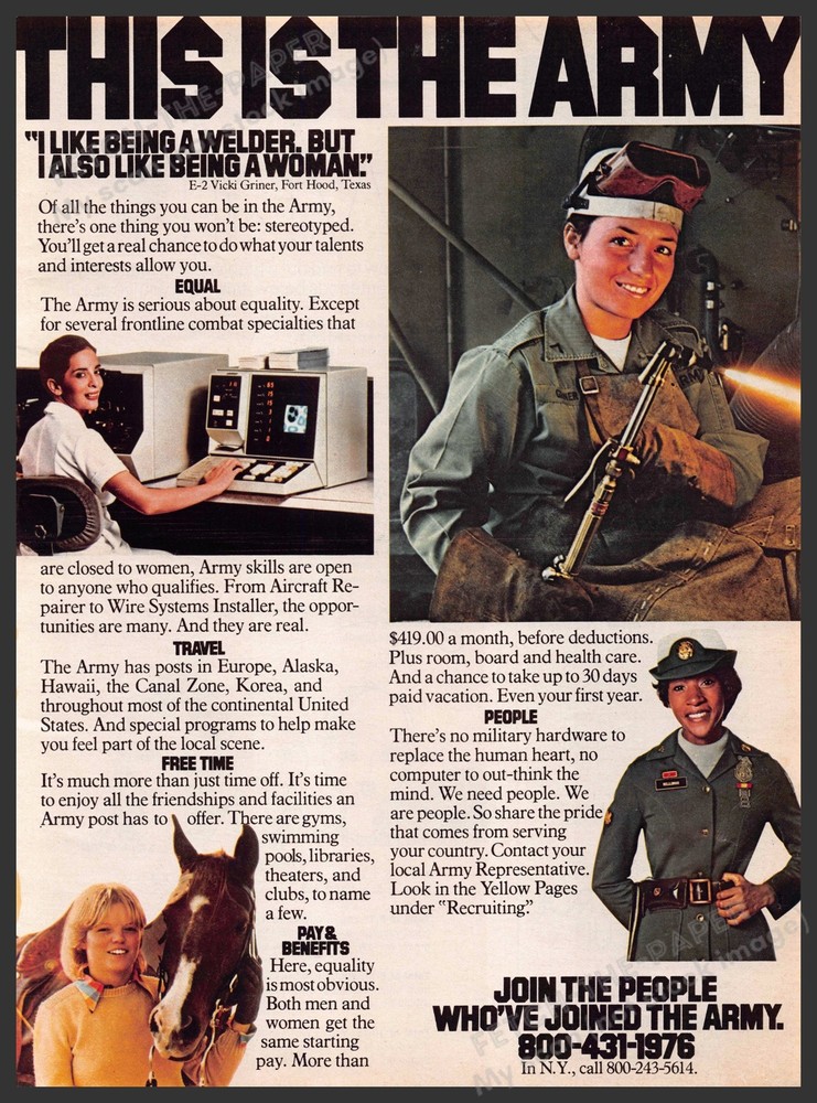 Army 1970s Print Advertisement 1979 Women «This is the Army»