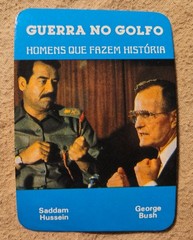 GEORGE BUSH SUDDAM HUSAIN COLOR POCKET CALENDAR FROM DESERT STORM 1991 NEW