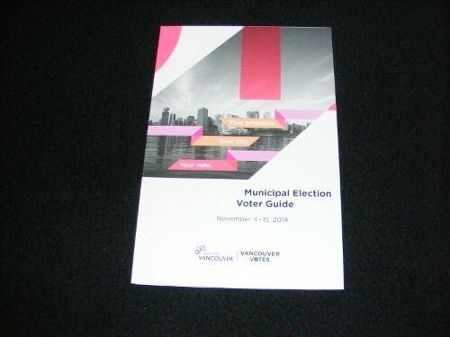 Municipal Election Voter Guide 2014 Vancouver British Columbia