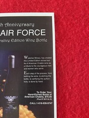 Vintage 1997 U.S. Air Force 50th Anniversary Commemorative Wine Bottle Print Ad