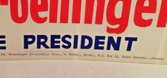 Vintage Re-Elect Kroeninger Village President Wisconsin Bumper Sticker
