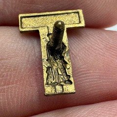 WWI Era US Treasury Minuteman T Shaped Gold Tone Lapel Pin United States
