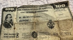 1945 U.S. Treasury War Savings Bond Series E WWII Vintage $100
