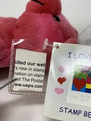 USPS I Love You Stamp Bear Bean Bag Plush Stuffed Animal Timeless Toys 2002 READ