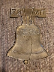 Antique Brass Liberty Bell Plaque 1776 1926 Sesquicentennial Philadelphia, PA