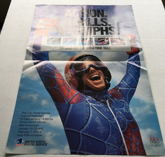 Vintage USPS 16 days of glory winter games stamp promotional poster